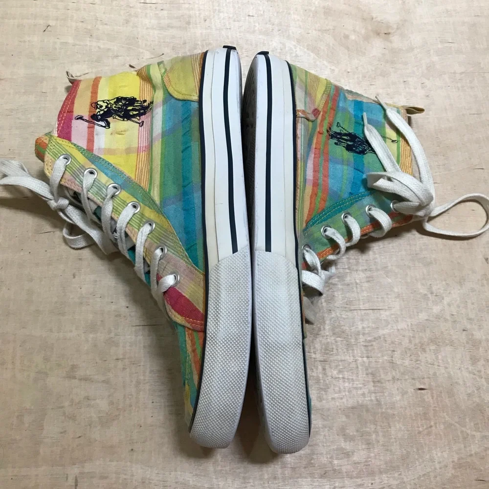 US Polo Assn Plaid Multicolore High Top Sneakers Size 11